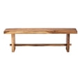 thumbnail image 2 of bali & pari Biyu Suar Wood Dining Bench - Handcrafted Solid Wood Bench with Live Edge Details, Rustic Farmhouse Style for Dining Room or Entryway Seating, 2 of 3