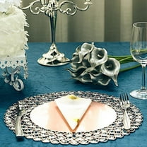 Balsa Circle 14" Rose Gold Acrylic Wooden Textured Round Metal Charger Plates Crystal Beads