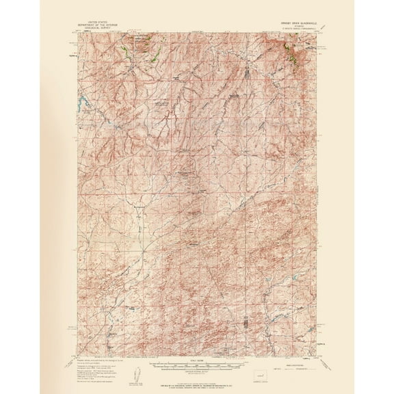 Topographical Map - Ormsby Draw Wyoming Quad - USGS 1959 - 23 x 28.80 - Vintage Wall Art