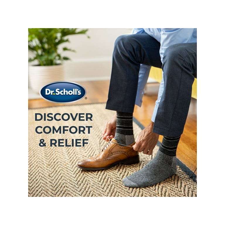 Dr. Scholl s Men s Advanced Relief Gripper Crew Socks 3 Pack Walmart