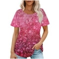 thumbnail image 2 of Odbmxy Blouse for Women Graphic Short Sleeve Tops for Women 2025 Everyday Dressy Fancy Leisure Relaxed Fit Tops,XXL, 2 of 6