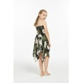thumbnail image 2 of Girl Gypsy Uneven Bottom Hawaiian Luau Dress in Wispy Cereus Black Size 8, 2 of 5