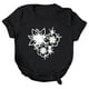 thumbnail image 1 of Gibobby Playera de Verano para Mujer Mujeres Casual Impresión Manga Corta Cuello Redondo Camiseta Suelta Blusa Tops(Negro,CH), 1 of 4