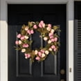 thumbnail image 5 of 12 Inch Artificial Peony Flower Wreath Silk Spring Wreath for The Front Door, Wall Hanging Window Wedding Party Decoration,Wildflower Wreath Spring and Summer Artificial Flower and Wreath(Purple), 5 of 9