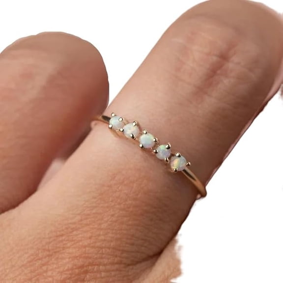 Australian Opal ring, Natural Opal Tiny Ring, October birthstone, Birth Day Gift, Statement Ring, gold micron ring, 925 Sterling Silver, Fine Jewelry, dainty Ring, Minimal Ring
