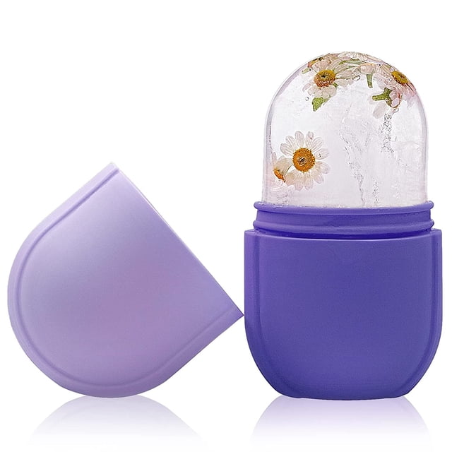 Asge Rouleau de Glace pour le Visage et les Yeux, Moule à Glace en Silicone pour Massage du Visage, Outils de Soins de la Peau pour Rouleau de Glace Beauté Faciale, Trousse de Soins de la Peau pour Rouleau de Glace Visage, Élimine les Ridules, Réduit les Pores