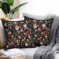thumbnail image 2 of Throw Pillow Covers 26x26 Inch Set of 2, Watercolor Flowers Waterproof Outdoor Pillow Covers, Farmhouse Floral Vintage Black Decorative Cushion Pillowcases for Couch, Sofa, Bed, Garden, Patio, 2 of 9