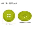 thumbnail image 2 of Uxcell 60Pcs 40L Sewing Buttons 0.98" Resin Round Flat 4-Hole Craft Buttons for Sewing Clothing and DIY, Green, 2 of 5