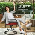 thumbnail image 4 of Outsunny Patio Swivel Chairs with Cushion, Outdoor Swivel Rocker, Red, 4 of 10