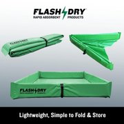 FlashDry Portable Spill Containment Berm, 4' x 4', UV-Resistant PVC, Heavy-Duty, Green