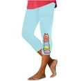 thumbnail image 2 of Aboser Womens Cropped Capri Leggings High Waisted Capris Pants Cute Cat Printed Yoga Pants Stretchy Knee Length Leggings Beach Vacation Tights for Women, 2 of 4