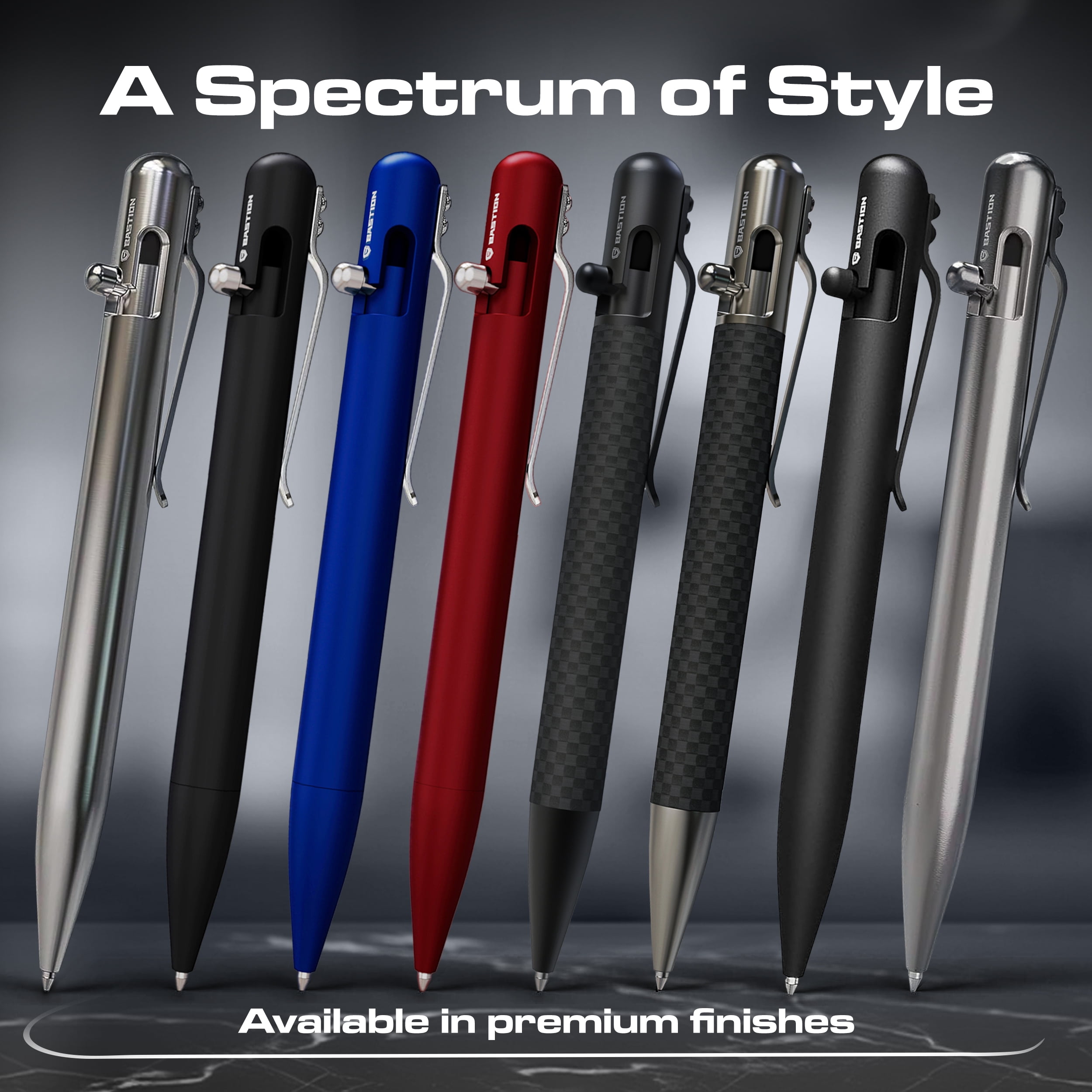 Bastion Titanium Bolt Action Pen, Ballpoint Refillable, 1 Count