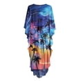 thumbnail image 7 of XYZCANDO Kaftan Dresses for Women V Neck Batwing Sleeves Swimsuit Coverup Oversized Beach Cover Ups Loungewear Maxi Dress Coconut Tree Galaxy Hawaiian Robe for Vacation & Outdoor, 7 of 7