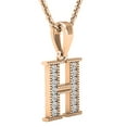 thumbnail image 2 of Dazzlingrock Collection 0.10 Carat (ctw) Round White Diamond Fancy Letter 'H' Initial Pendant 1/10 CT, 14K Rose Gold, 2 of 6