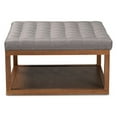 thumbnail image 2 of Alvere Modern and Contemporary Grey Fabric Upholstered Walnut Finished Cocktail Ottoman, 2 of 5