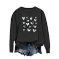 thumbnail image 2 of Mceream Valentines Chandails en Molleton pour Femmes Mode Imprimé Cœur Graphique Manches Longues Chemises Surdimensionnées Col Rond Chandail Tops Grande Taille Noir TG, 2 of 5
