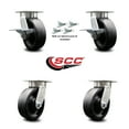 thumbnail image 2 of 6 Inch Kingpinless Glass Filled Nylon Wheel Caster Set 4 Swivel Locks 2 Brakes, 2 of 2