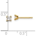 thumbnail image 4 of 14k Yellow Gold AA Quality Complete Princess-cut Diamond Stud Earrings - 2.75mm Natural Diamonds, 4 of 5