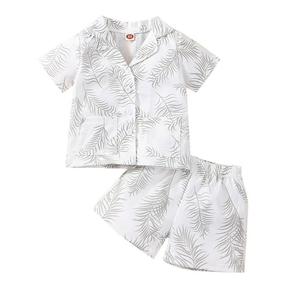 Tkrady Toddler Boys Clothes Casual Short Sleeve Shirt Tops Shorts Pants Set, Sizes 0-3 Years