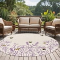 thumbnail image 4 of Spring Flowers Round Area Rug 8Ft Washable Large Circle Rugs for Living Room Dorm, Farmhouse Botanical Purple Floral Bees Non-Slip Carpet Floor Mats Indoor Outdoor Carpet Runner Aesthetic Home Decor, 4 of 8