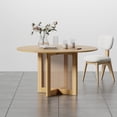 thumbnail image 2 of 52" Round Dining Table Oak Wood Kitchen Table,Oak Color, 2 of 7