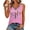 Pink, variant on Women's 250th Anniversary USA V Neck Short Sleeve T Shirt, Casual Retro Letter Print Top with Patriotic Graphic, Lightweight Soft Tee for Independence Day Everyday Wear Army Green L