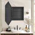 thumbnail image 5 of Soges Bathroom Medicine Cabinet with 3 Adjustable Storage Shelves, Wall Mounted Metal Frame, Recessed Mirror Cabinet Medicine Cabinet, Hexagonal Bathroom Mirror Cabinet, 24x34 Inches, Black, 5 of 10