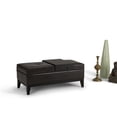 thumbnail image 3 of Oregon 42 inch Wide Contemporary Storage Ottoman Bench with Tray in Tanners Brown Vegan Leather, 3 of 7