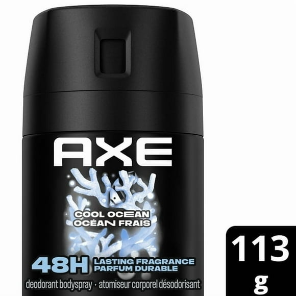 AXE Désodorisant en Vaporisateur pour le Corps Cool Ocean pour une protection contre les Odeurs pendant 48 Heures, Brume Marine et Pamplemousse, Désodorisant Sans Aluminium, 113 g, Vaporisateur Corporel Désodorisant 113 g