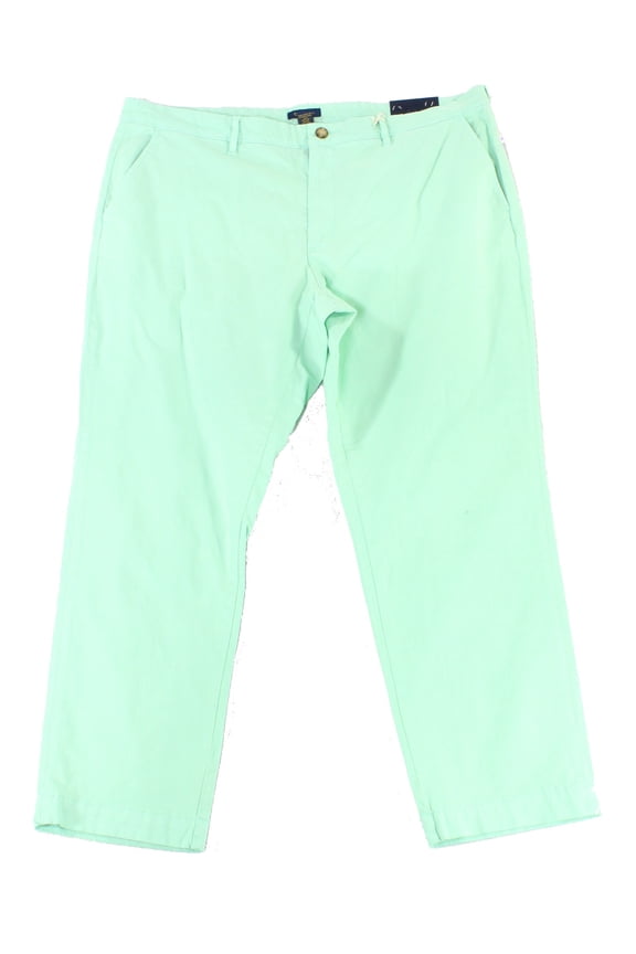 Mens Textured Casual Chino Pants, Green, 38W x 32L
