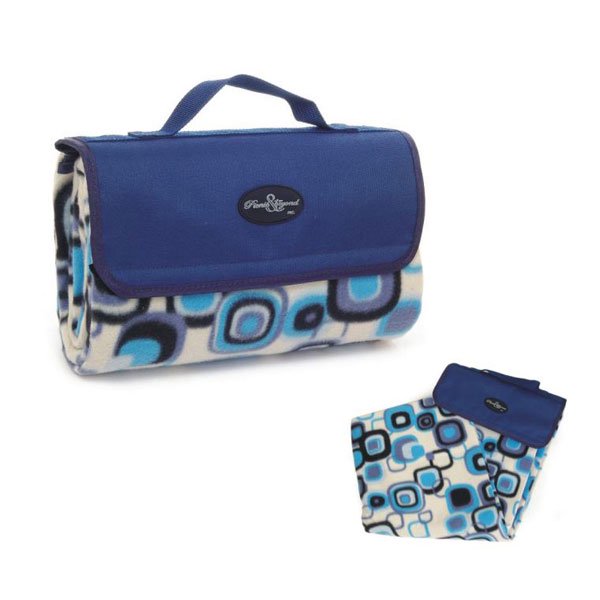 Alfombra de picnic de lana de rayas de colores Picnic & Beyond PB16B-108-Blue