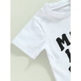 thumbnail image 6 of TSEXIEFOOFU Infant Boys Summer Clothes Outfits Letter Print Crew Neck Short Sleeve T-Shirts and Solid Color Shorts 2Pcs Suit, 6 of 9