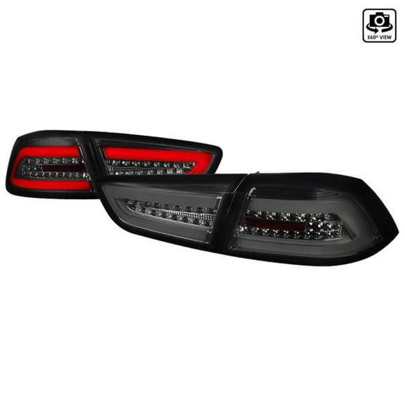 Spec D Tuning  Evo X LED Tail Lights for 2008-2017 Mitsubishi Lancer - Smoke
