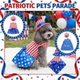 thumbnail image 6 of Patriotic Dog Costume Set with Hat, 4th of July Pet Apparel, Holiday Dress-Up Outfit for Small to Medium Dogs, 6 of 6