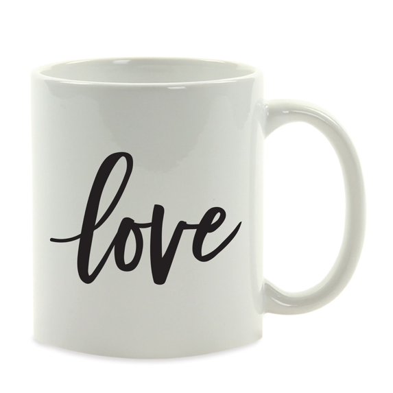 Koyal Wholesale Love Calligraphy Good Virtues Ceramic Coffee Mug