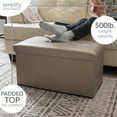 thumbnail image 4 of Simplify Faux Leather Double Folding Storage Ottoman Metallic Bronze, 4 of 8
