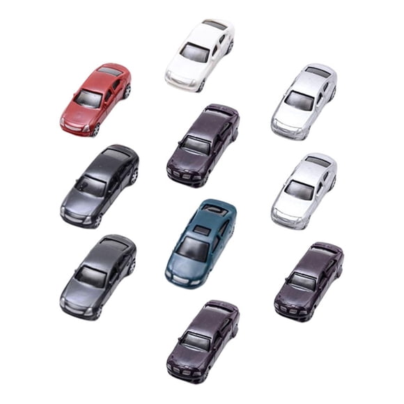 10x Mini Model Car Painted Accessories Vehicle Toys for Micro Landscape Sand Table Street Layout Parking Scenery Ornaments 1/100