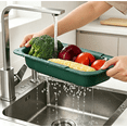 thumbnail image 5 of Extendable Sink Colander Strainer Basket, Over the Sink Drainage for Washing Vegetables Fruits, Draining Pasta and Drying Dishes, Adjustable Retractable Kitchen Colander - #05 Green, 5 of 6