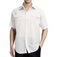 thumbnail image 1 of pstuiky camiseta de hombre, Camisa informal de manga corta con solapa y botones de color liso para hombre camisas casuales para hombre xxxl, 1 of 9