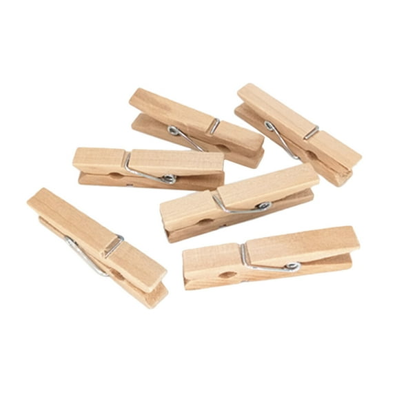 Raindrops 30Pcs Natural Wooden Photo Clips Mini Clothespins Multi-function Paper Message Pegs(3x0.4cm)