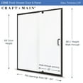 thumbnail image 3 of Craft + Main Cvdp6069-Cl Cove 69" High X 60" Wide Pivot Semi Frameless Shower Door -, 3 of 7