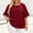 Wine#09, variant on Yteetum Women's Plus Size Summer Tops Oversized 3/4 Ruffle Sleeve Shirts Casual Solid Crewneck Loose Lightweight Comfy 3/4 Length Sleeve Tunic Top