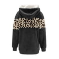 thumbnail image 4 of Winter Coat Plus Size Winter Jacket for Women Long Sleeve Hooded Coats Fleece Plush Thermal Outfit Color Block Zipper Outerwear Abrigos de Mujer, 4 of 6