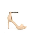 thumbnail image 2 of Fahrenheit Single Sole Women's Open Toe High Heel Sandals in Nude, 2 of 3