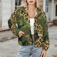 thumbnail image 3 of Jackets for Women Winter Coat Jackets Flannel Stand Collar Jacket(Camouflage Glitter Leopard Print,Size:S-4XL), 3 of 7