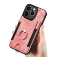 thumbnail image 3 of Allytech Wallet Cards Holder Case for Apple iPhone 16 Pro with Ring Holder, Premium PU Leather Retro Hand Wrist Stand Shockproof Compatible with Car Mount - Pink, 3 of 16