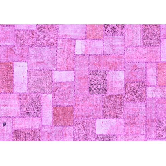 Ahgly Company Indoor Rectangle Patchwork Purple Transitional Area Rugs, 8' x 10'
