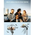 thumbnail image 3 of 71" Phone Tripod & Selfie Stick, All in One Extendable Cell Phone Tripod with Wireless Remote, Tripod Stand for iPhone & Travel Tripod 360° Rotation Compatible with iPhone Android Phone, Camera, 3 of 9
