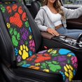 thumbnail image 3 of FOR U DESIGNS Colorful Paws Print Car Front Seat Covers Car Seat Protector Heavy Duty, Breathable Fabric, All Season Automotive Seat Cover Fits SUVs Sedan Vans, 3 of 7