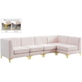 thumbnail image 2 of Meridian Furniture Alina Rose Velours Modulaire Sectionnel, 2 of 17